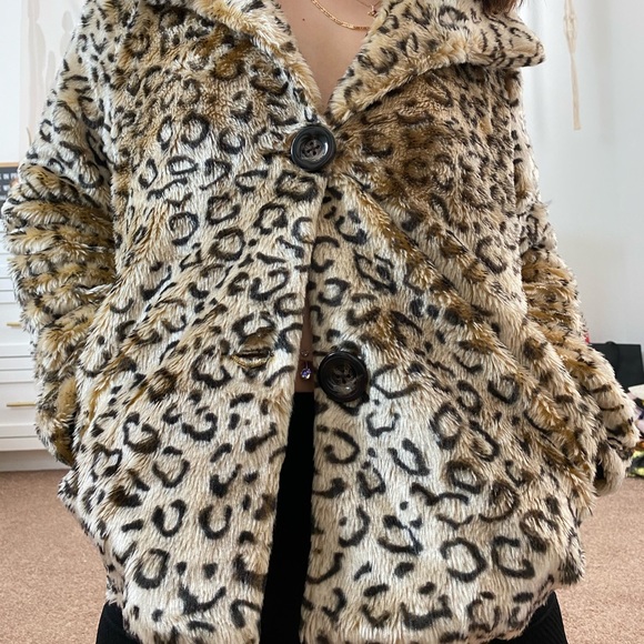 BLACK POPPY Faux Fur Leopard Jacket - Picture 11 of 15